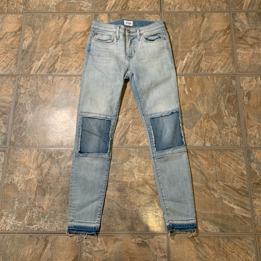 Hudson Jeans Midrise Ankle Suzzi Super Skinny Ankle Patch